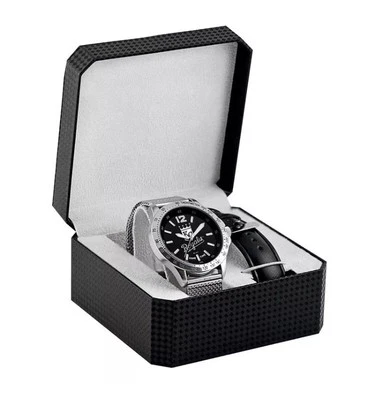 New! KC Kansas City Royals Game Time Cage Wrist Watch Black Silver MLB Licensed - Image 1 of 3