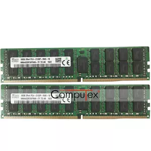 For Hynix 32GB 2x16GB PC4-2133P DDR4 2133 MHz 288 Pin ECC Registered Server RAM - Picture 1 of 4