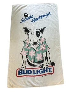 Vintage 1986 Bud Light Beer Spuds MacKenzie Beach Towel - Picture 1 of 3