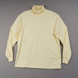 Brooks Brothers Turtleneck Shirt Yellow Mens XL 100% Cotton Made in USA - Picture 1 of 8