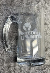 NEW Whitetails Unlimited Glass Beer Mug Collectable Man Cave Gift Office Display - Picture 1 of 5