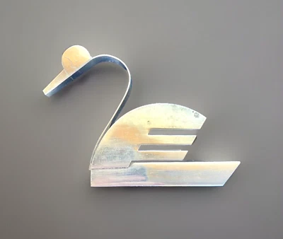 Винтажная серебряная фигурка лебедя в стиле ар-деко 833 серебро, Португалия длина 5 дюймов - Изображение 1 из 4