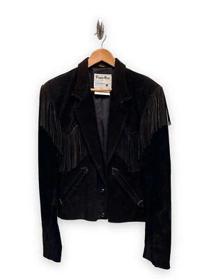 Vintage Brown/Black Suede Jacket Cowboy Size 40 Western Wid West Cowgirl - Image 1 of 4