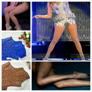 AU SELLER Sparkling Crystal Rhineston Fishnet Tights pantyhose stockings hos010 - Picture 1 of 34