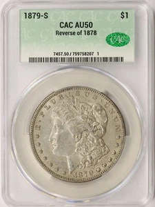 1879-S Reverse of 1878 $1 Morgan SIlver Dollar CAC AU50 - Picture 1 of 4
