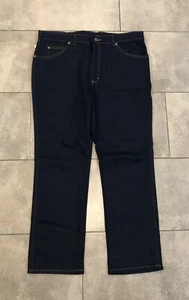 Pantalones de mezclilla Lee Riders vintage para hombre 38x30 etiqueta de cuero lavado oscuro hechos en Unión EE. UU. - Imagen 1 de 12