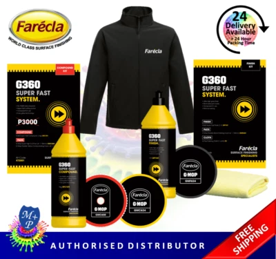 Farecla KT3001 G360 superschnelles Compound-Kit & KT3006 G360 Politur-Kit & Jacke