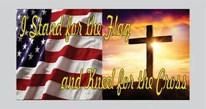 I Stand for the Flag Kneel for the Cross Bumper sticker decal America Support - Picture 1 of 1