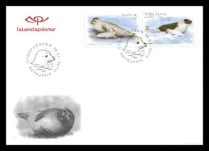 Iceland 2010 FDC, Seals, Harbor Seal and Harp Seal, Lot # 1. - Picture 1 of 2