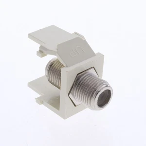 Leviton 41084-FAF Almond Quickport Snap-In F-Type Coaxial Cable Jack 75-Ohm - Picture 1 of 7
