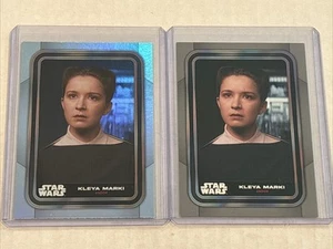 Lote de 2 cartas 2023 Topps Star Wars Flagship Kleya Marki Base y Rainbow Foil Andor - Imagen 1 de 4
