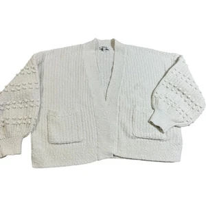 Madewell Women's Ivory Bobble Knit Open Cardigan 2XL Casual Boho Winter Layer - Picture 1 of 7