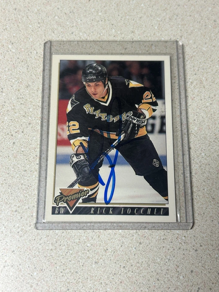 1993-94 Topps Premier - Rick Tocchet #72 Signed Autographed - Image 1 of 2