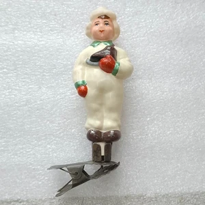 Rare Vintage Glass Christmas Tree USSR Ornament Xmas Unique Restored Decor Boy - Picture 1 of 8