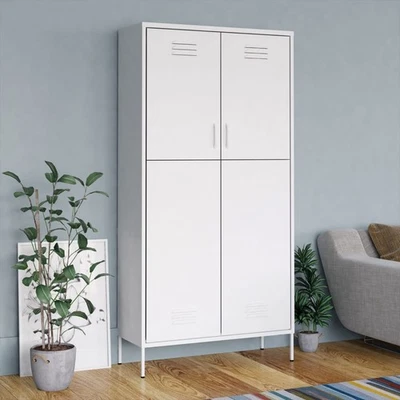 Kleiderschrank Kommode Schrank Regalebene Beistellschrank 90x50x180 cm Stahl    - Bild 1 von 4