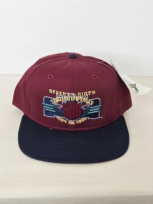 Vintage Indianapolis 500 Hat Cap Snap Back Mens Burgundy Navy Indy Racing 90s - Image 1 of 4