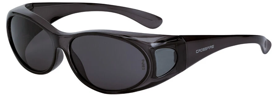 Crossfire OG3 OTG Safety Glasses S/M Crystal Black Frame Smoke Lens Z87+ - Image 1 of 1