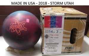 g4USA 14# 3oz TW 2.63 P 3-3..5 NIB Storm 2018 PHYSIX new undrilled Bowling Ball - Picture 1 of 18