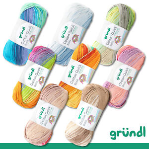 Gründl 5 x  100 g Cotton Quick Batik Baumwolle Stricken Wolle 8 Farben