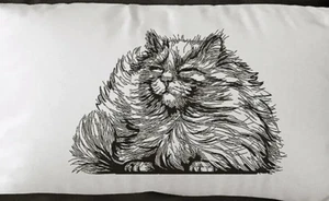 Chubby the Cat HAND TOWELS EMBROIDERED SET - Picture 1 of 2