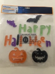 Halloween Gel Cling - "Happy Halloween" mehrfarbig mit Kürbissen (NEU) - Bild 1 von 3