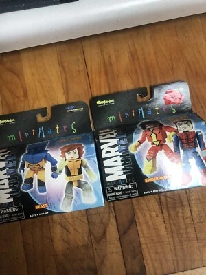 2 Marvel Minimates sin abrir: Riot Attack Spiderman y SpiderWomen + Beast & Kitt Foto 1 de 4