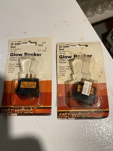 (2) Vintage NOS Red Glow Rocker Type Switch 12V 20AMP Rocker Switches - Picture 1 of 2