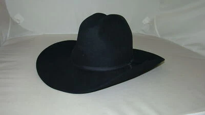 Resistol Men's Black Cowboy Hat Size 7 1/8 Suede 4XXXX Beaver Long Oval Western - Image 1 of 4