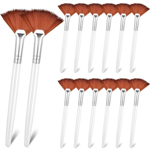 14 Pieces Fan Brushes Applicator, Mask Brushes for Facial Makeup Tools for Face - Picture 1 of 12