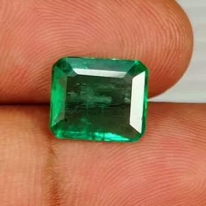 Zertifiziert 3,10 ct - natürlicher sambischer Smaragd Achteckschliff feiner Glanz Stein - 51 - Bild 1 von 3