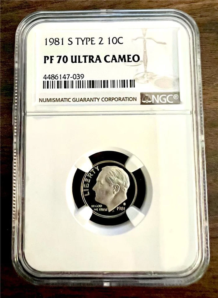1981 S TYPE 2 10C Roosevelt Dime PF70 Ultra Cameo UCAM NGC; PR70 DCAM; SKU 3480 - Image 1 of 2