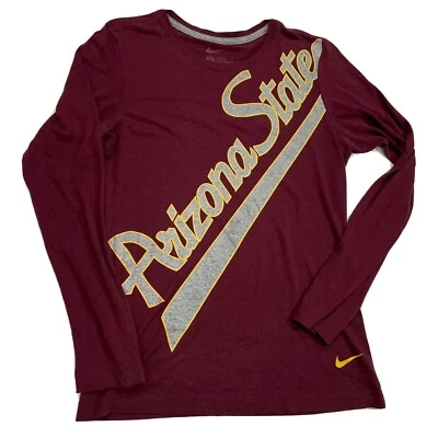 NIKE Arizona State Sun Devils Long Sleeve Shirt Women's Large Slim Fit NCAA  - Image 1 of 4