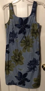 Ärmelloses Damenkleid Faded Glory blau Blumenmuster Größe Medium Artikel # 1457 - Bild 1 von 11