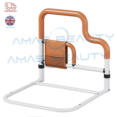 AMAS-BEAUTY Safety Bed Rail for Elderly Adults Folding Bed Assist Rail with Storage Pocket