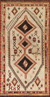 Vintage Tribal Gabbeh Geometric Rug 4x8 Handmade Wool Bedroom Size Carpet