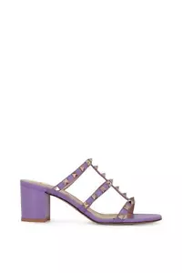 Sandalias Valentino Rockstud Tachonadas Cuero Enjaulado Mulas Tacones Deslizantes Zapatos $890 - Imagen 1 de 14