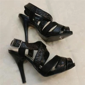 BCBG Girls Strappy High Heel Peep toe Platform Shoes Patent Leather - Picture 1 of 10