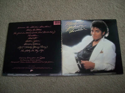 MICHAEL JACKSON "THRILLER" VINYL ALBUM LP **UN-TESTED** COVER & SLEEVE LYRICS - Image 1 of 4