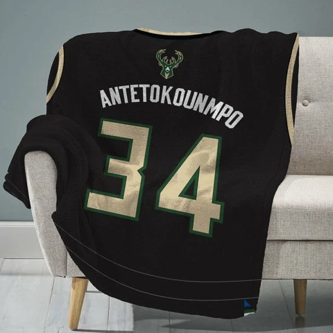 Sleep Squad Milwaukee Bucks Giannis Antetokounmpo 60” x 80” Rachel Plush Blanket Cover