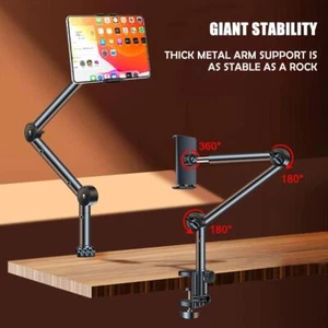 360° drehbarer langer Arm Schreibtisch Bett Handy Halter Ständer Halterung. Tablet X6J0 - Bild 1 von 18