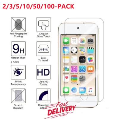 Tempered Glass Screen Protector Film for iPod Touch 5th 6th 7th Generation Lot - Image 1 of 4