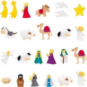 Personajes de Belén de Fieltro para Calendario de Adviento de Navidad para Niños - Imagen 1 de 4