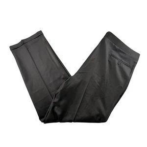 Mens Tuxedo Dress Pants 42X34 Wool Black Pleated Cuffed Formal w/Leg Stripes EUC - Picture 1 of 13