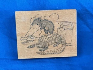 RARE Stampa Rosa 388 FLOSS BOSS House Mouse Stamp, 1999, 3 1/2” X 2 3/4” - Picture 1 of 2