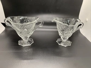 HEISEY OPEN SUGAR/CREAMER PTRN- ORCHID Waverly Edging - Picture 1 of 7