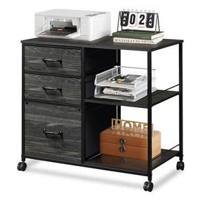 3 Drawer Mobile File Cabinet, Rolling Printer Stand with Open Storage Shelf, ... - Picture 1 of 7