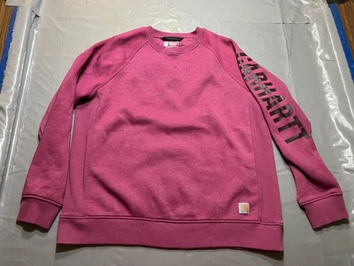 Carhartt Sudadera Mujer Pullover 1X (16W-18W Relajado Rosa Rosa Suéter Polar Foto 1 de 4