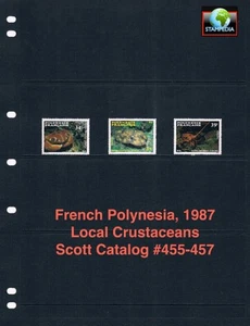 1/3 off $6.50 Scott Value - 1987 FRENCH POLYNESIA Crabs Crustaceans CV MNH NH UM - Picture 1 of 4