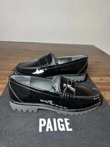Paige Ellis Loafer Women Shoes Brand New  BLACK PATENT LEATHER Size 7 - Picture 1 of 8