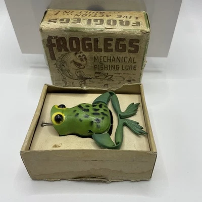 Señuelo mecánico de pesca de rana FROGLEGS de colección con caja de Modern Sporting Goods Foto 1 de 4